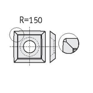 Płytka wymienna HM 13,8x13,8x2,5 MG18 R150/R0,5 do wału spiralnego SILENT POWER